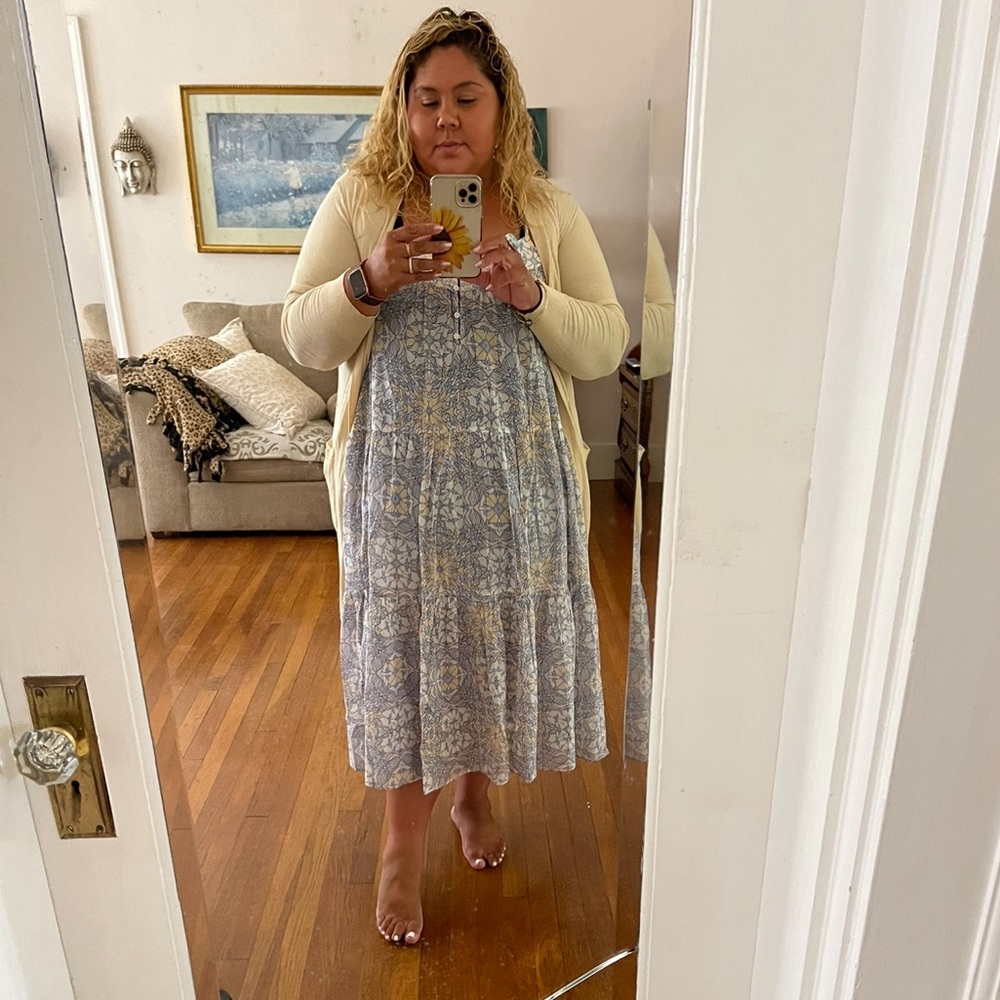 J.Crew Tiered Button-Front Maxi Dress Size 2X